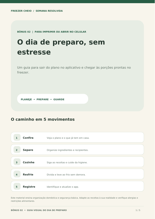 Capa do PDF O Dia de Preparo, Sem Estresse